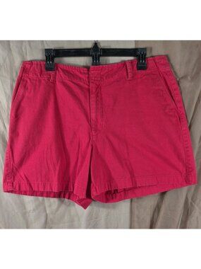Covington Women's Red 100% COTTON Belt Looped Summer Chino Shorts Size 16